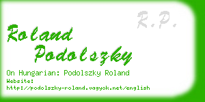 roland podolszky business card